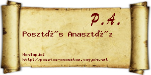 Posztós Anasztáz névjegykártya